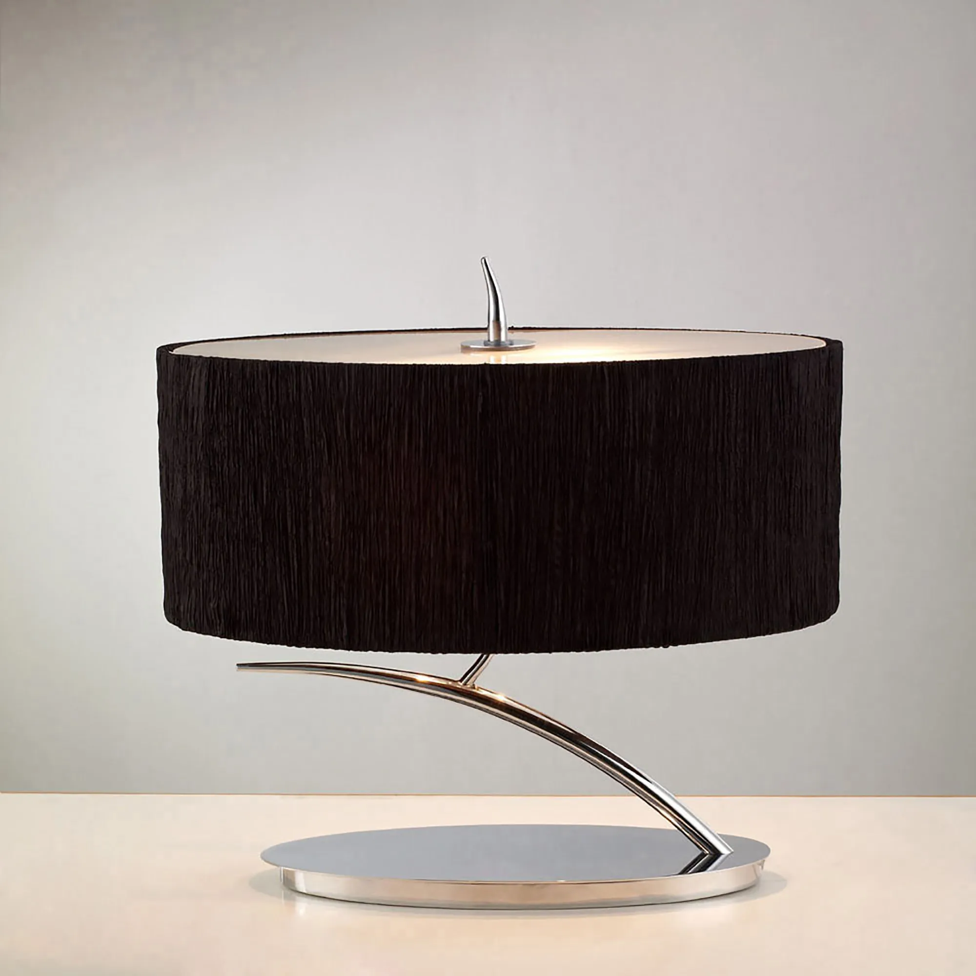 Eve Polished Chrome-Black Table Lamps Mantra Shaded Table Lamps Eve Polished Chrome-Black Table Lamps Mantra Shaded Table Lamps